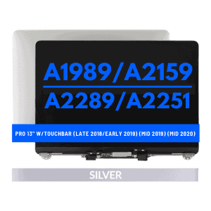 Complete LCD Display Assembly Pro 13' (A1989: Late 2018 / Early 2019) (A2159 Mid 2019) (A2289/A2251: Mid 2020) - Silver
