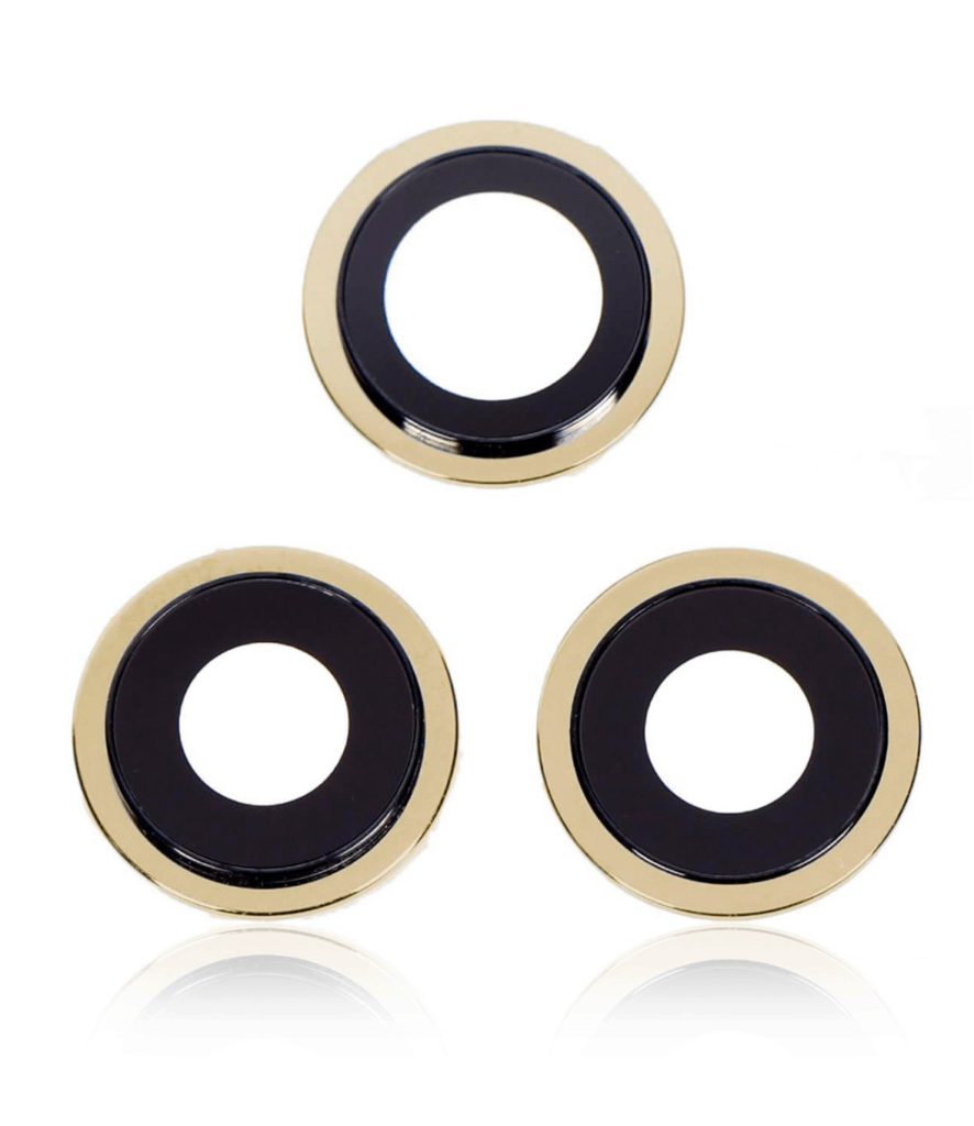 Back Camera Lens With Bracket Compatible For iPhone 12 Pro Max (Gold) (Real Sapphire / Premium Quality)
