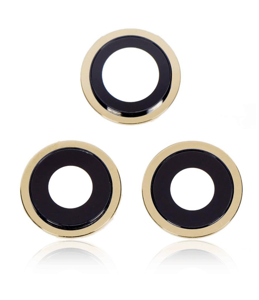 Back Camera Lens With Bracket Compatible For iPhone 12 Pro (Gold) (Real Sapphire / Premium Quality)