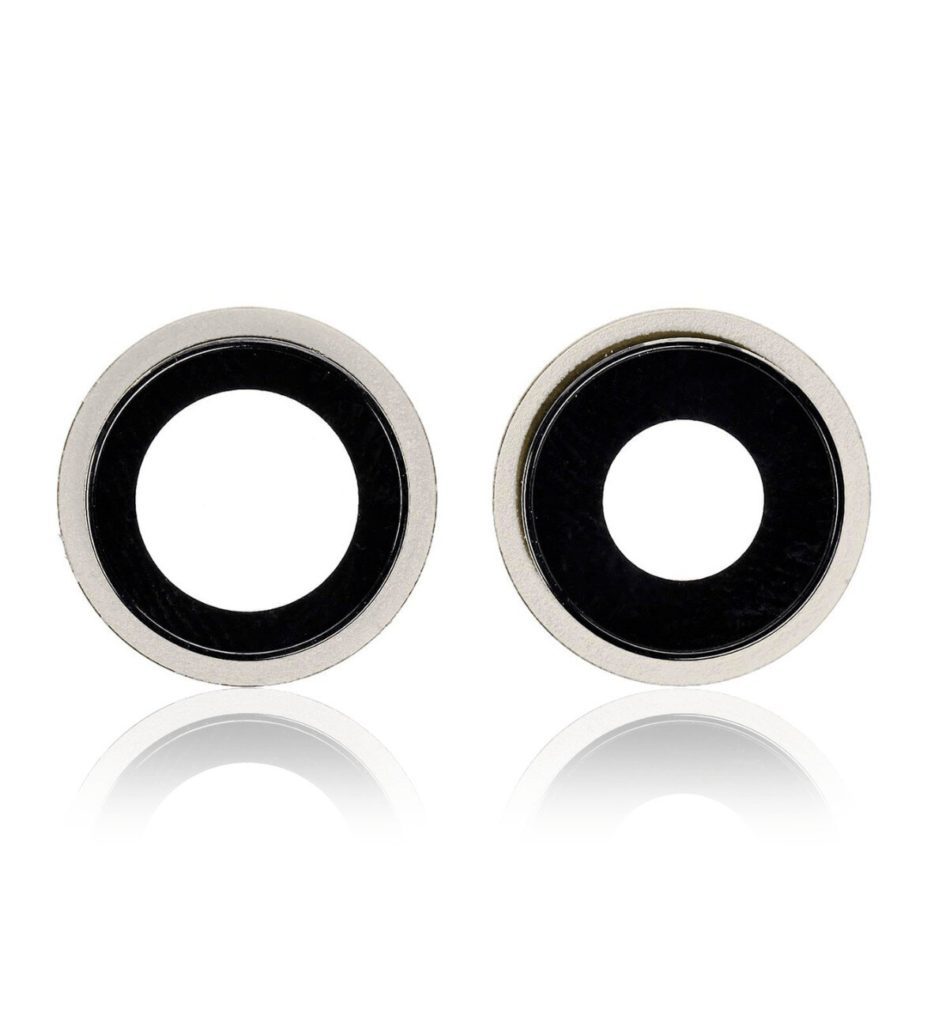 Back Camera Lens With Bracket Compatible For iPhone 12 / 12 Mini (White) (Real Sapphire / Premium Quality)