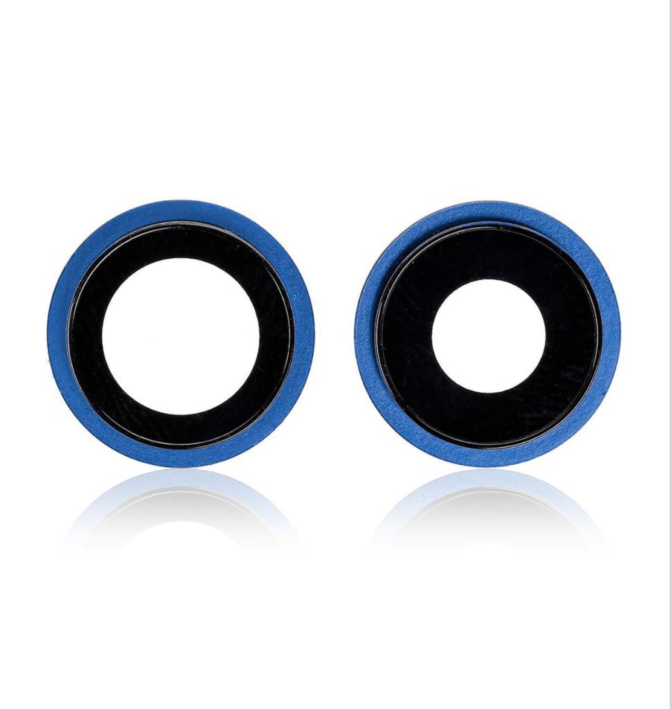 Back Camera Lens With Bracket Compatible For iPhone 12 / 12 Mini (Blue) (Real Sapphire / Premium Quality)
