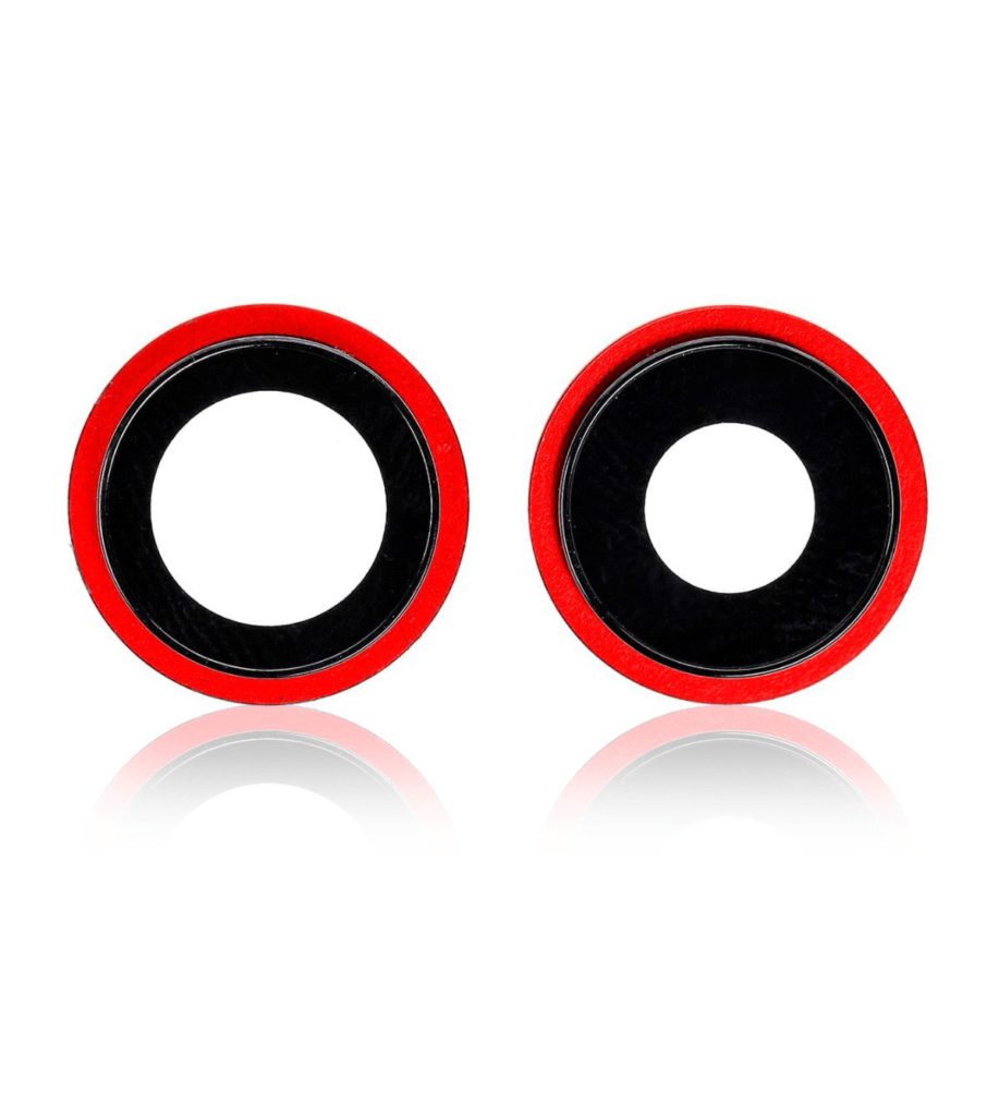 Back Camera Lens With Bracket Compatible For iPhone 12 / 12 Mini (Red) (Real Sapphire / Premium Quality)