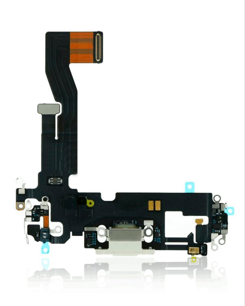 Charging Port Flex Cable Compatible For iPhone 12 / 12 Pro (Silver) (Premium)