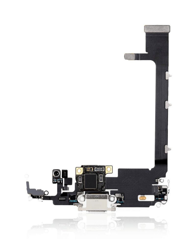 Charging Port Flex Cable With Board Compatible For iPhone 11 Pro Max (Silver) (Premium)