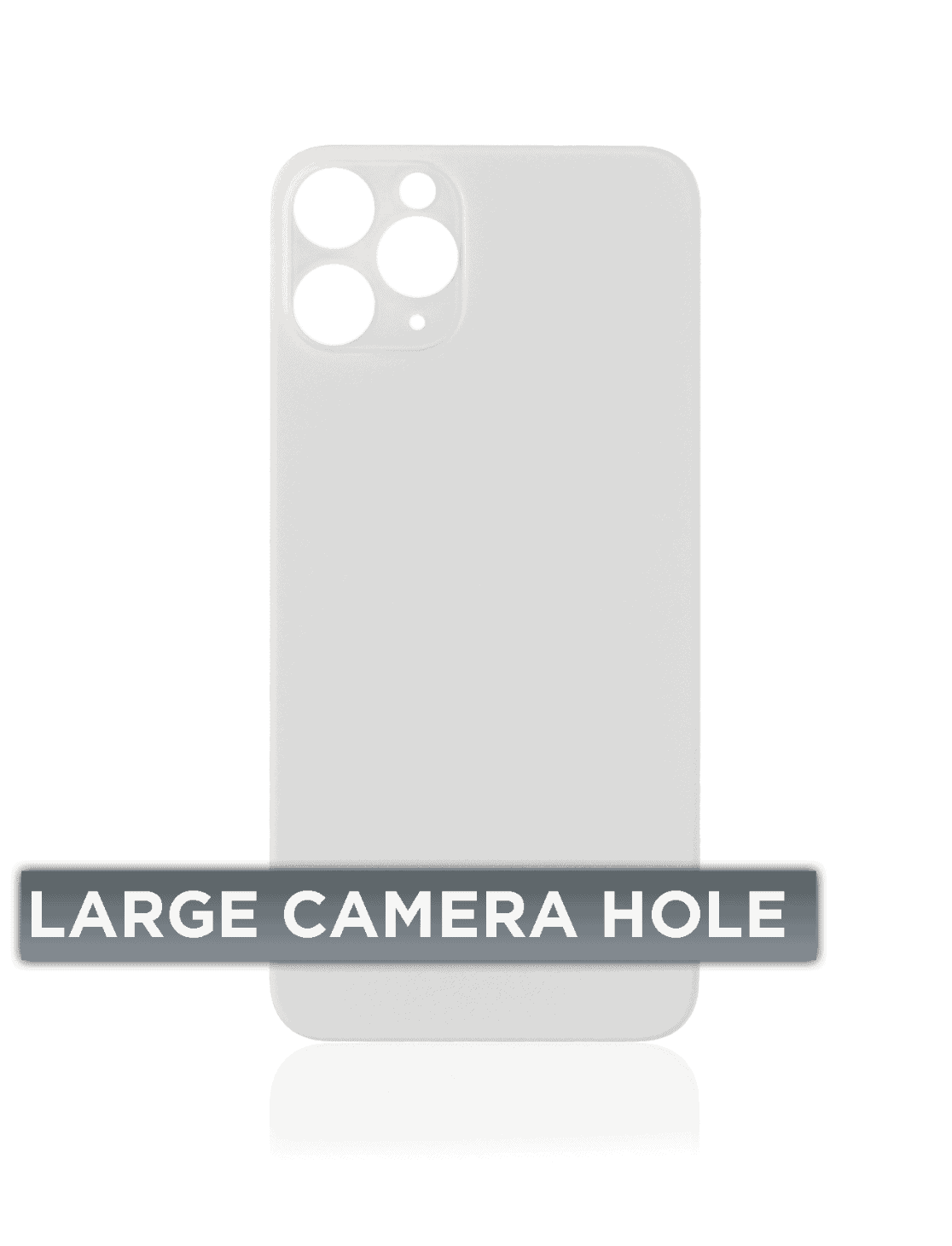Back Glass Compatible For iPhone 11 Pro (Large Camera Hole) (Silver)