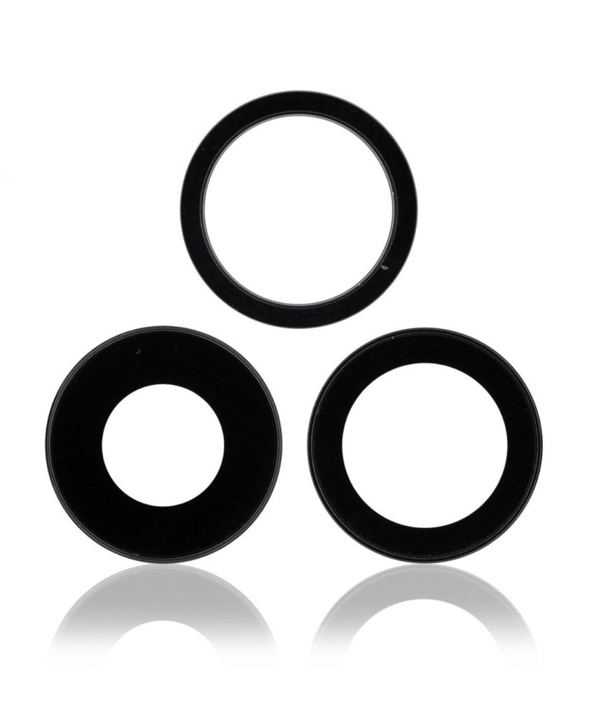 Back Camera Lens With Bracket Compatible For iPhone 11 Pro / Pro Max (Black) (Real Sapphire / Premium Quality)
