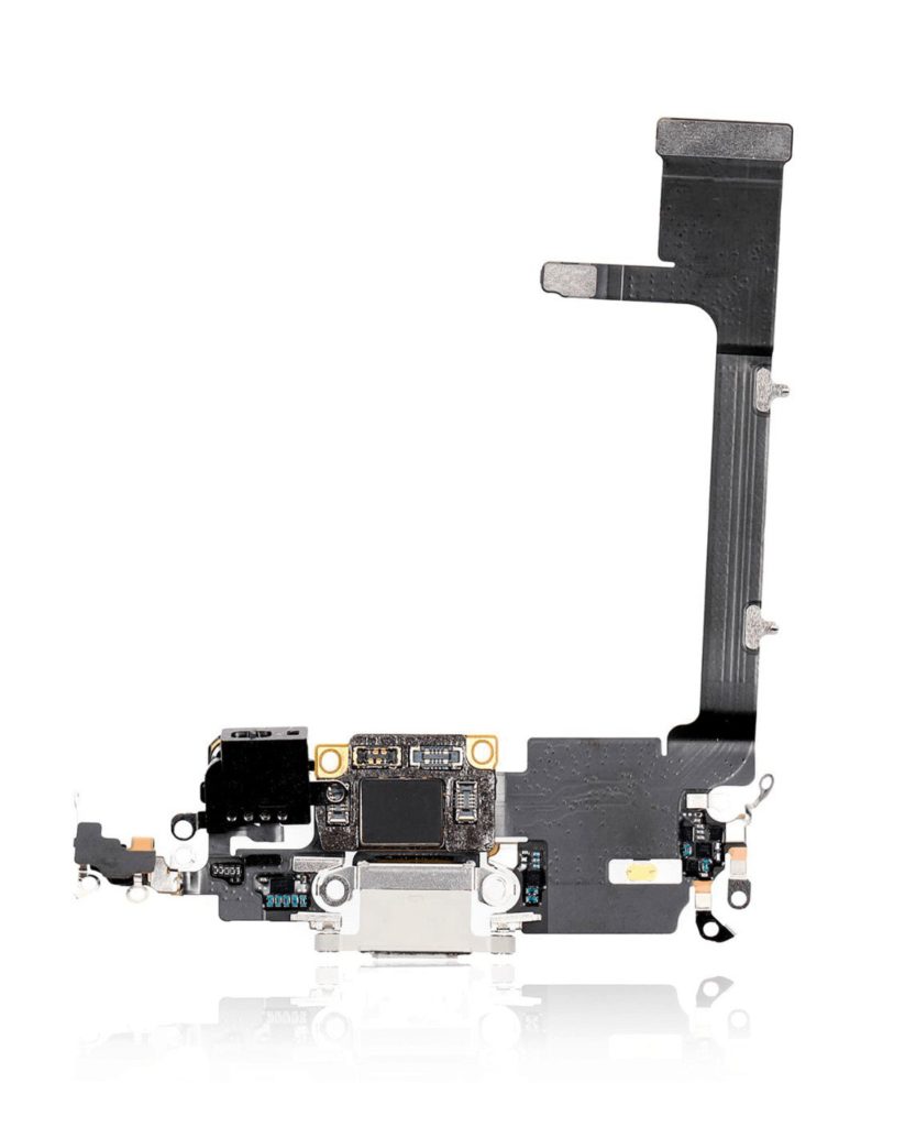 Charging Port Flex Cable With Board Compatible For iPhone 11 Pro (Silver) (Premium)
