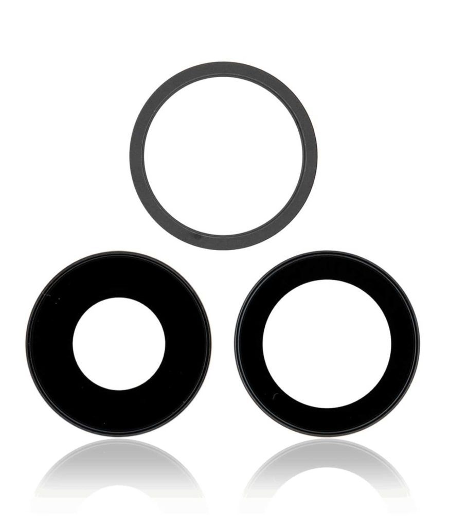 Back Camera Lens With Bracket Compatible For iPhone 11 (Black) (Real Sapphire / Premium Quality)