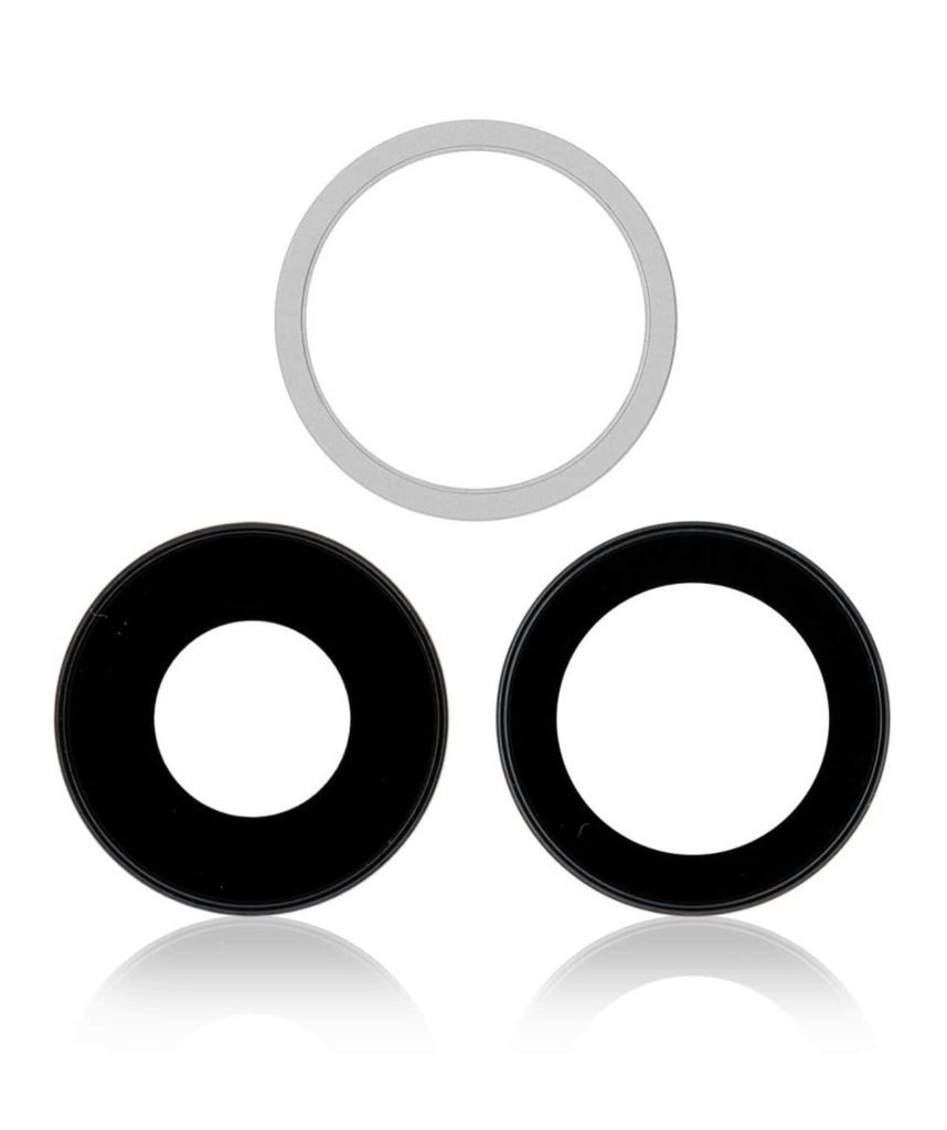 Back Camera Lens With Bracket Compatible For iPhone 11 (White) (Real Sapphire / Premium Quality)
