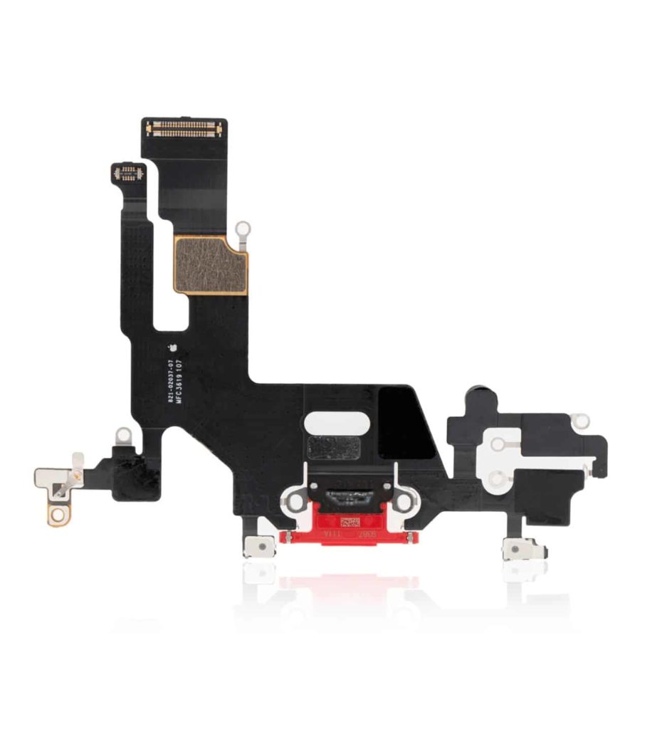Charging Port Flex Cable Compatible For iPhone 11 (Premium) (Red)