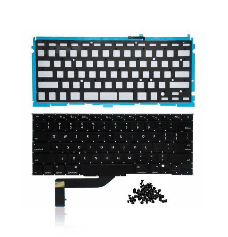 Keyboard W/ Backlight & Screws (Us English) For Macbook Pro 15" Retina (A1398 / Mid 2012 / Late 2013 / Mid 2014 / Mid 2015)