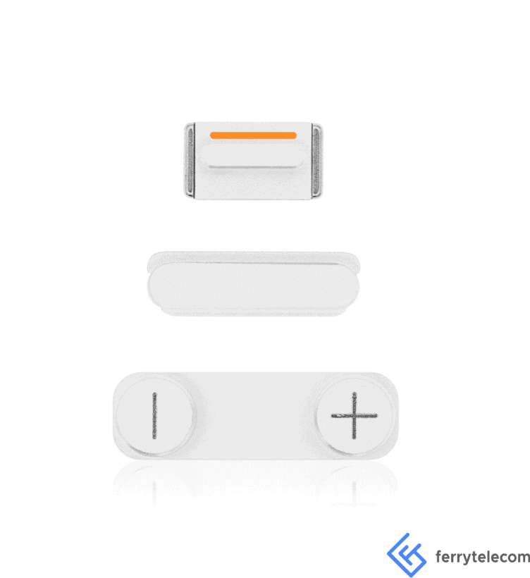 Hard Buttons Set Compatible For iPhone 5S / SE (2016) (Power: Volume & Vibrator) (Silver)