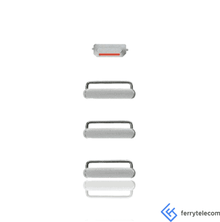 Hard Buttons (Power/Volume/Switch) Compatible For iPhone 6 / 6 Plus (Silver)