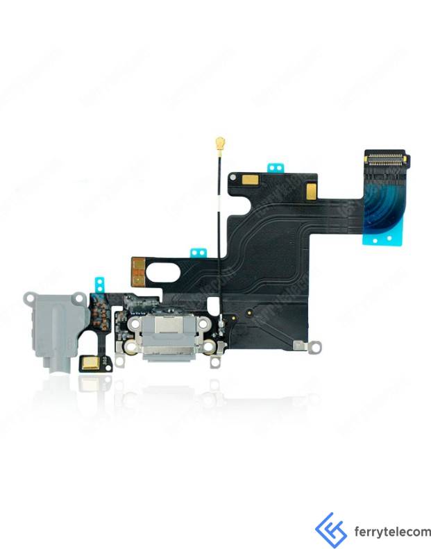 Charging Port Flex Cable Compatible For iPhone 6 (Premium) (Silver)