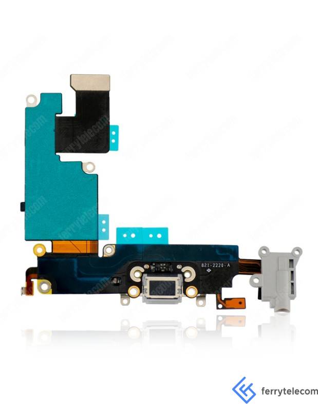 Charging Port Flex Cable Compatible For iPhone 6 Plus (Premium) (Silver)