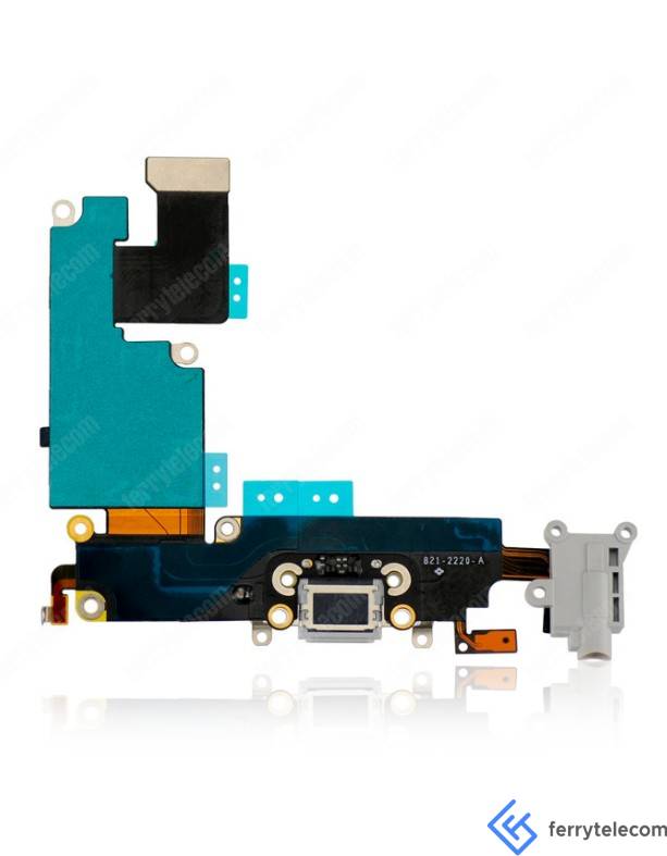 Charging Port Flex Cable Compatible For iPhone 6 Plus (Aftermarket Quality) (Silver)