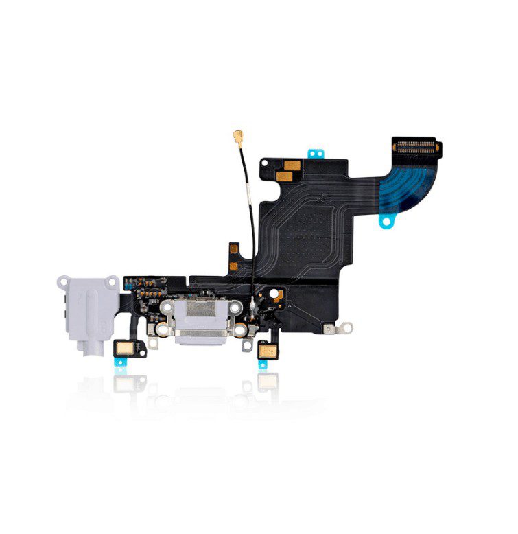 Charging Port Flex Cable Compatible For iPhone 6S (Premium) (Silver)