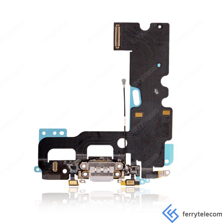 Charging Port Flex Cable Compatible For iPhone 7 (Aftermarket Quality) (Silver)