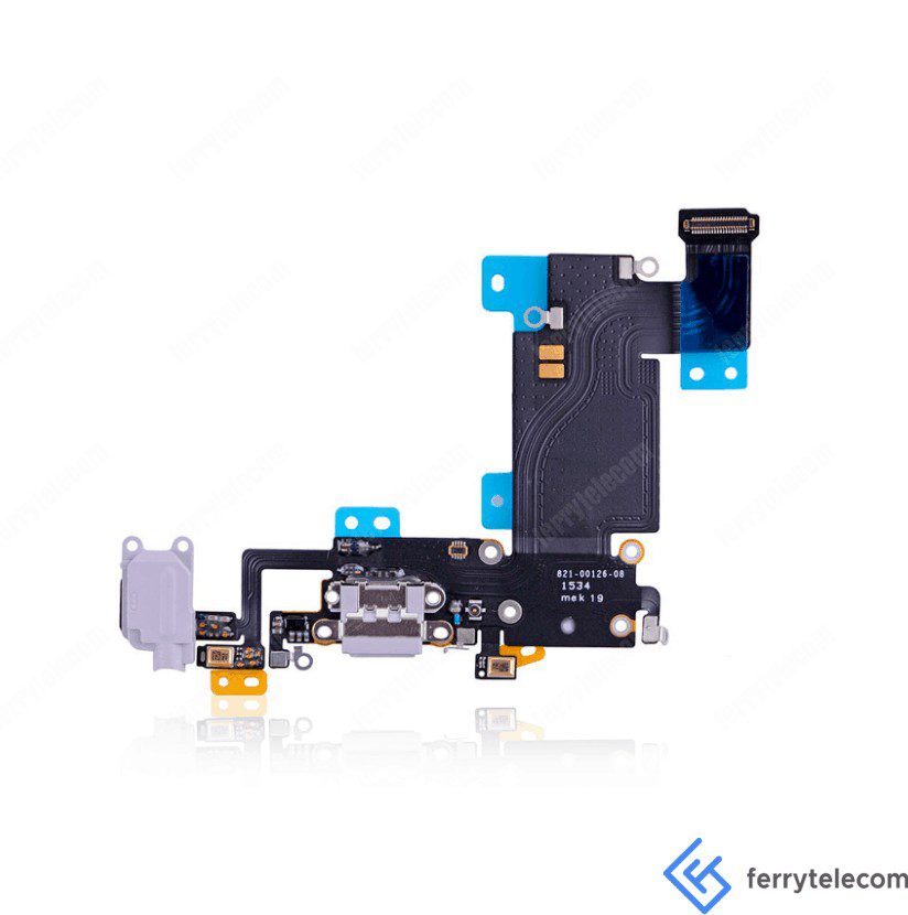 Charging Port Flex Cable Compatible For iPhone 6S Plus (Premium) (Silver)