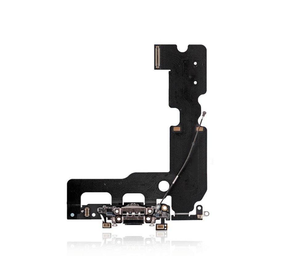 Charging Port Flex Cable Compatible For iPhone 7 Plus (Aftermarket Quality) (Jet / Matte Black)