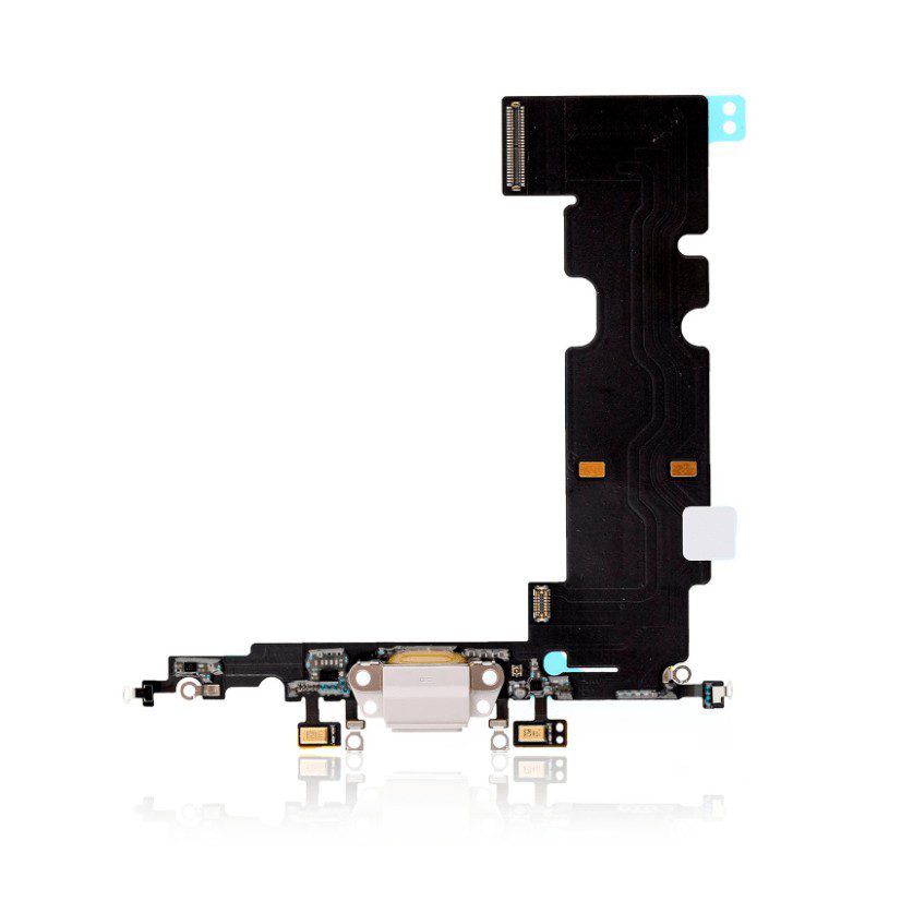 Charging Port Flex Cable Compatible For iPhone 8 Plus (Premium) (Silver)