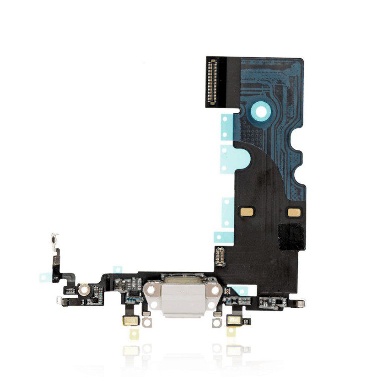 Charging Port Flex Cable Compatible For iPhone 8 / SE (2020/2022) (Premium) (Silver)