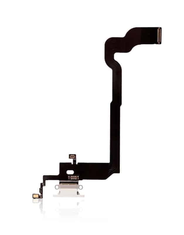 Charging Port Flex Cable Compatible For iPhone X (Premium) (Silver)
