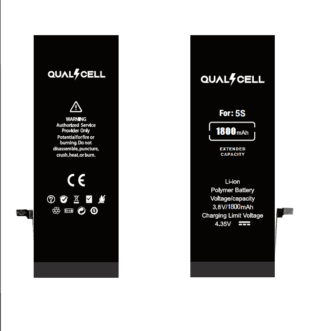 Extended Replacement Battery Compatible For iPhone 5S (1800 mAh)