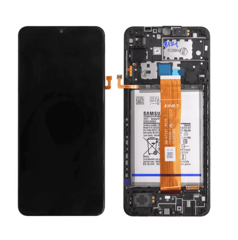 Galaxy A12 2020 Black OLED (including Battery) Touchscreen - SM-A125F / GH82-24708A / GH82-24709A (Service Pack)