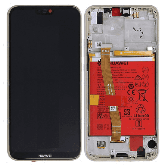 LCD Touchscreen – Gold, Huawei P20 Lite / 02351WRN (Refurbished)