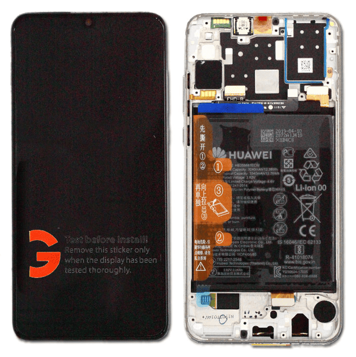 LCD Touchscreen – White, Huawei P30 Lite / 02352RQC (Refurbished)