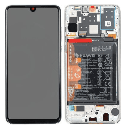 LCD Touchscreen – White, Huawei P30 Lite New Edition / 02352PJN / 24MP Rearcamera (Service Pack)