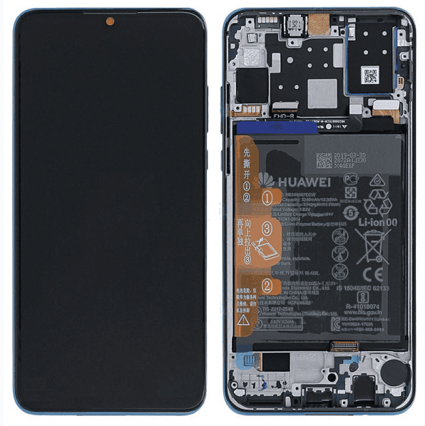 LCD Touchscreen – Blue, Huawei P30 Lite New Edition / 02352PJP / 24MP Rearcamera (Refurbished)