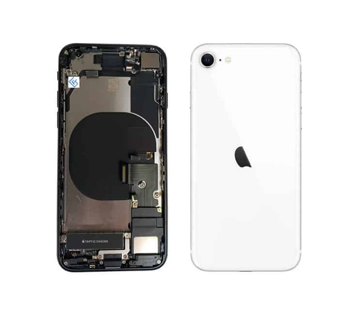 Back Housing W/ Small Components Pre-Installed Compatible For iPhone SE (2022) (White)