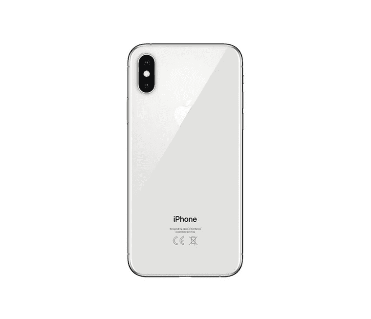 Back Glass Compatible For iPhone XS  (Large Camera Hole) (Silver)