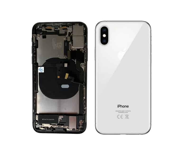 Back Housing W/ Small Components Pre-Installed Compatible For iPhone XS (Silver)