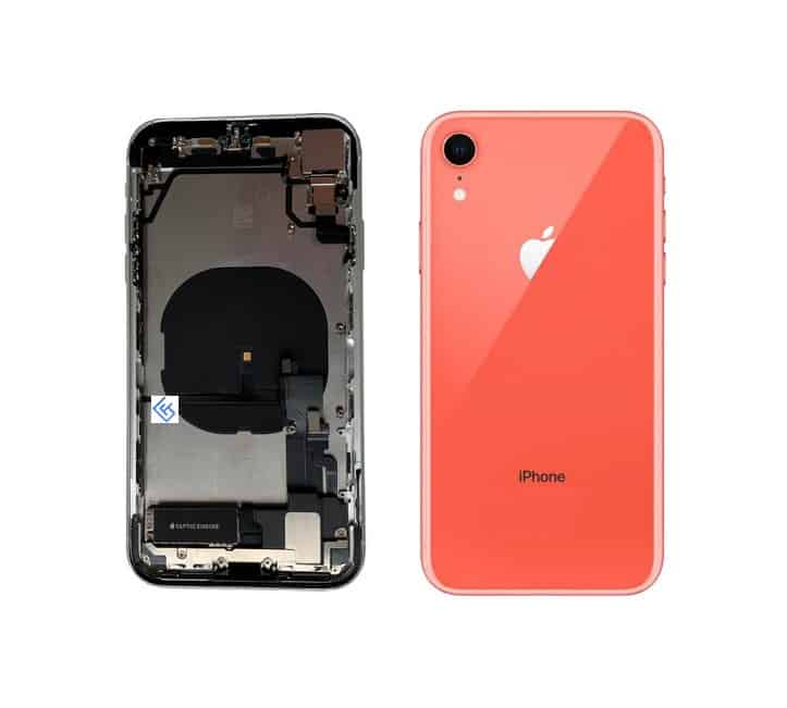 Back Housing W/ Small Components Pre-Installed Compatible For iPhone XR (Coral)