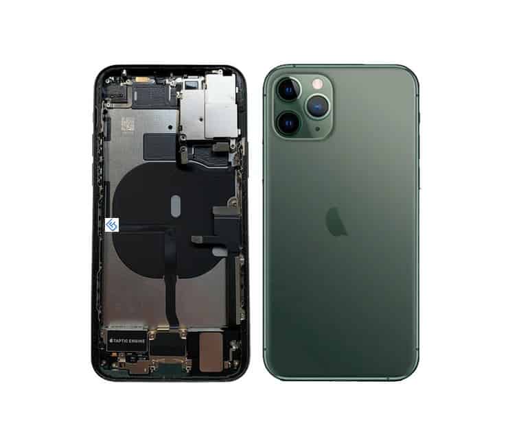 Back Housing W/ Small Components Pre-Installed Compatible For iPhone 11 Pro (Midnight Green)