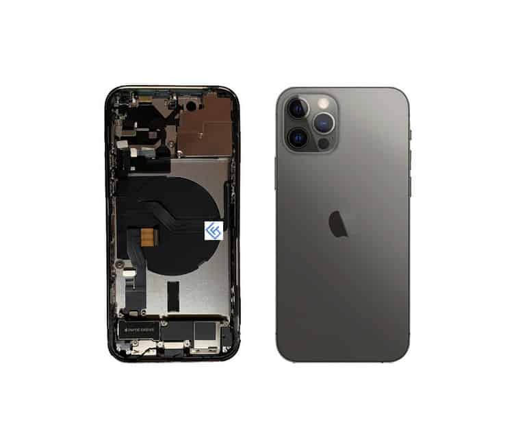 Back Housing W/ Small Components Pre-Installed Compatible For iPhone 12 Pro (Graphite)