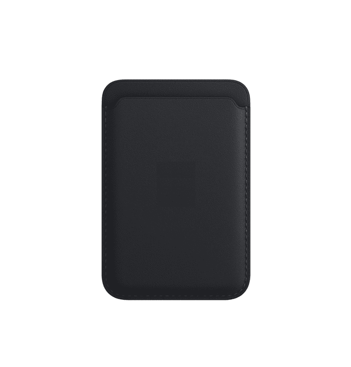 Magnetic Leather Wallet with MagSafe - Black