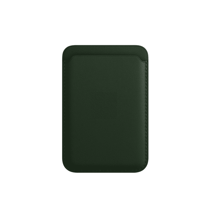 Magnetic Leather Wallet with MagSafe - Green