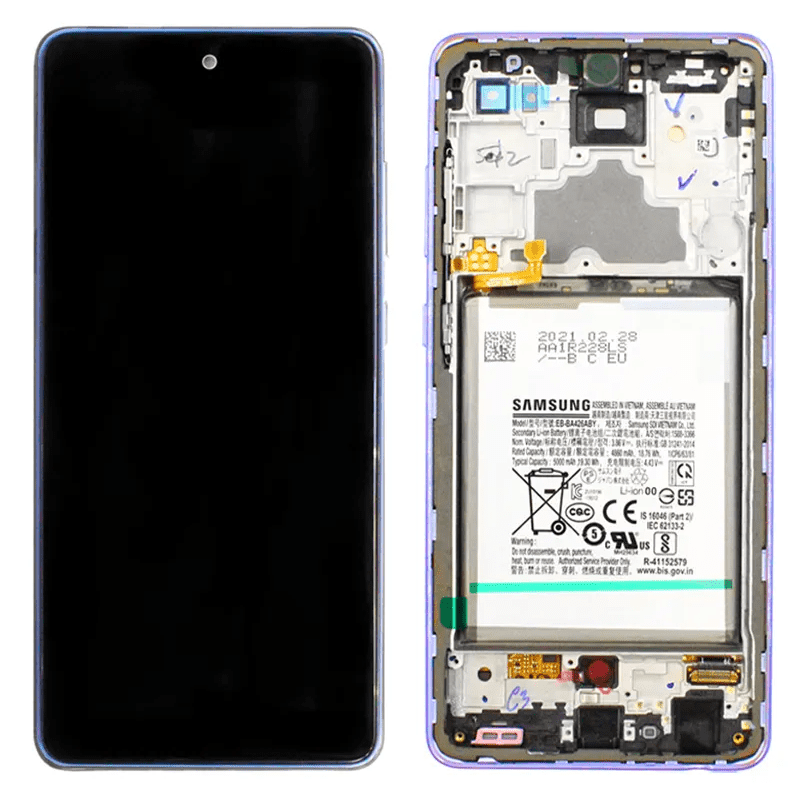 Galaxy A72 4G/5G Violet OLED (including Battery) Touchscreen - SM-A725/726 GH82-25541C / GH82-25542C (Service Pack)