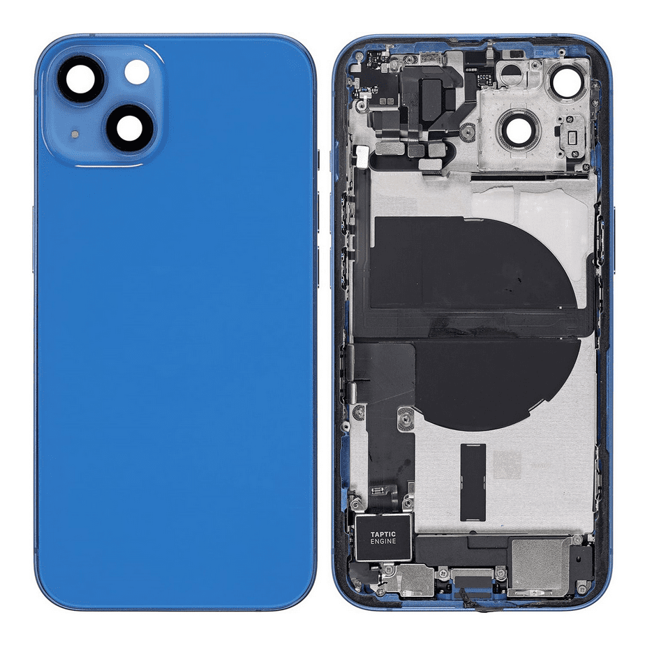Back Housing W/Small Component Pre-installed for iPhone 13 (Blue)