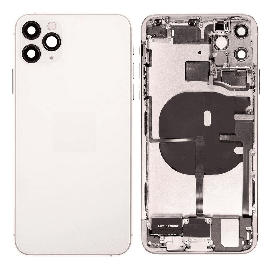 Back Housing W/ Small Components Pre-Installed Compatible For iPhone 11 Pro Max (Silver)