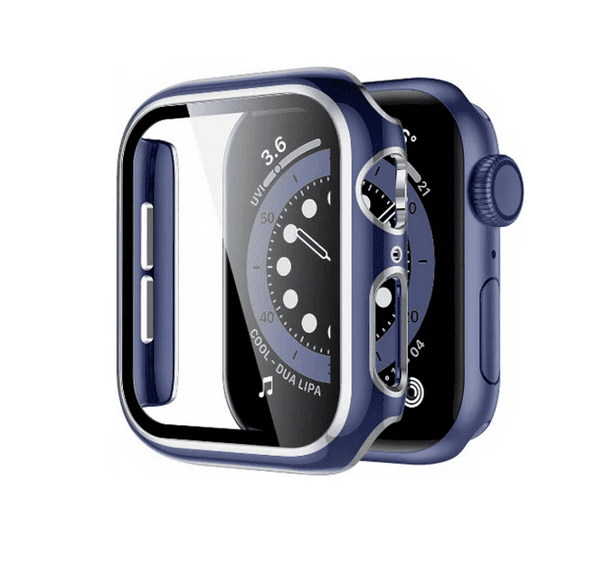 Silver Plated Protection Case for Apple Watch Series 7/8/SE 2022 (45mm) - Blue