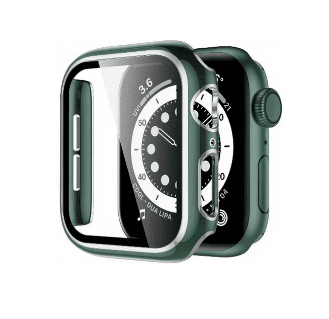 Silver Plated Protection Case for Apple Watch Series 7/8/SE 2022 (45mm) - Green