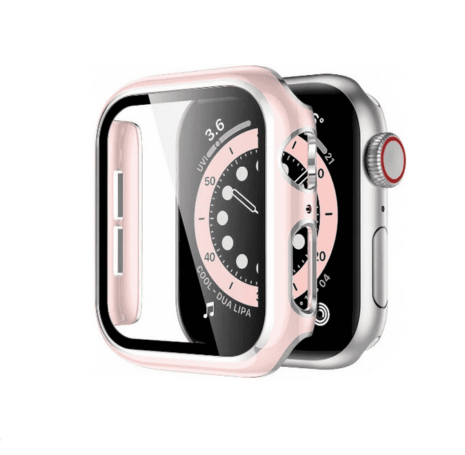 Silver Plated Protection Case for Apple Watch Series 7/8/SE 2022 (41mm) - Pink