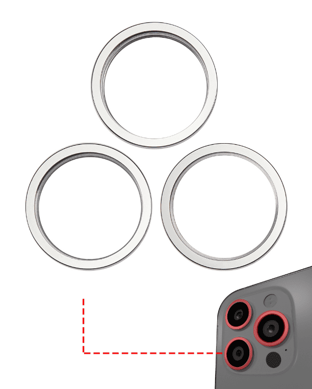 Back Camera Bezel Ring Only Compatible For iPhone 14 Pro / 14 Pro Max (Silver)