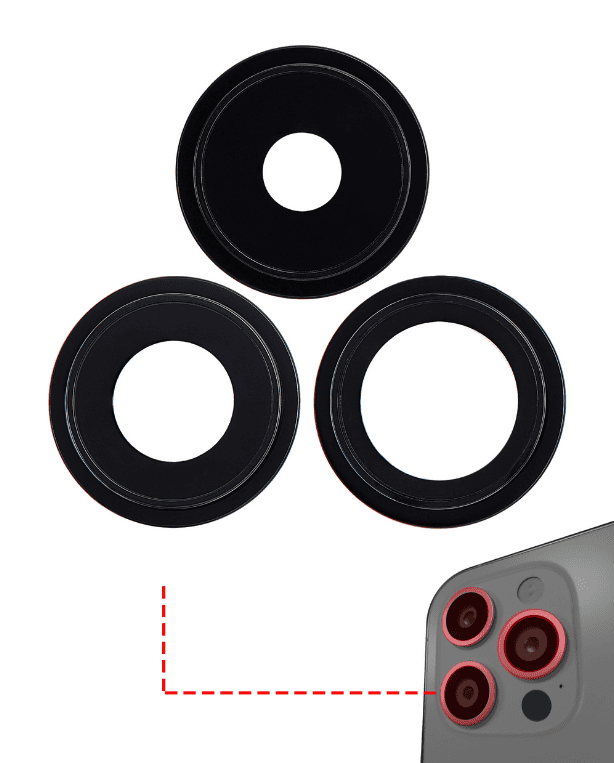 Back Camera Lens With Bracket & Bezel Compatible For iPhone 14 Pro / 14 Pro Max (Space Black)