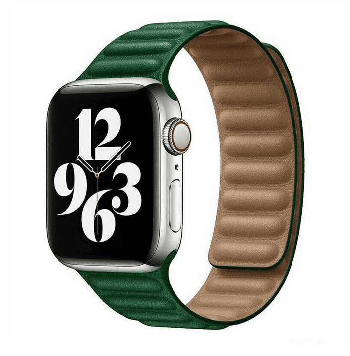 Leather Band for Apple Watch (38/40/41mm) - Size S/M (220mm) - Dark Green